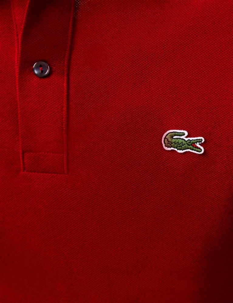LACOSTE camicia classica slim fit polo bordeaux